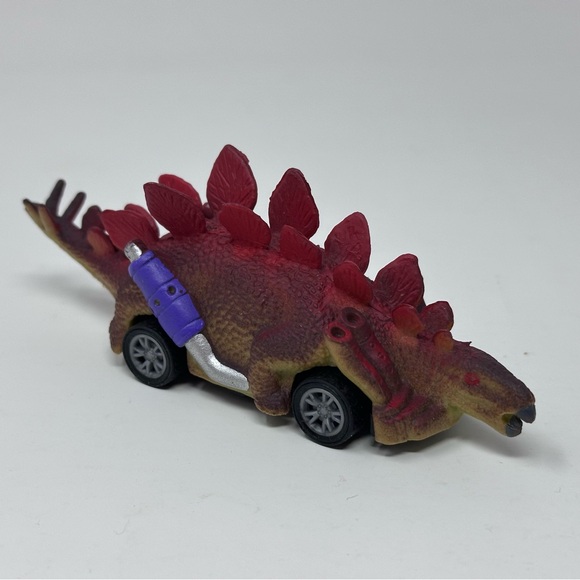Dinosaur DinoBros Toy Pull Back Dino Car Lot Of 8 Triceratops Stegosaurus T-Rex - Picture 7 of 9